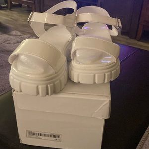 SHEIN White Platform Sandals